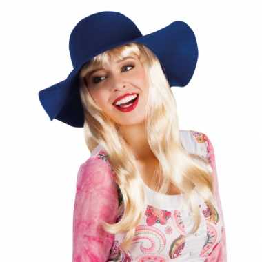 Blauwe flaphoed voor dames