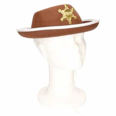 Bruine sheriff hoed kinderen