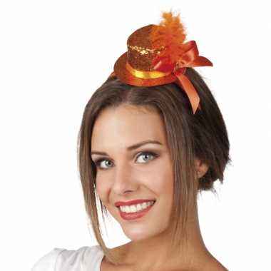Haarband met oranje glitter hoedje