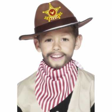 Kinder cowboy hoed bruin