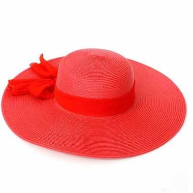 Rode dames hoed strik
