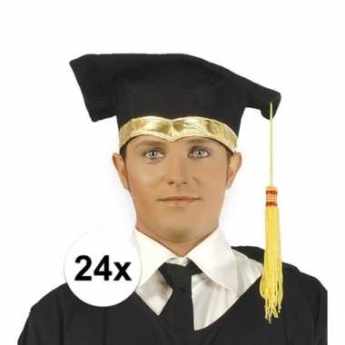 X luxe afstudeerhoedje / geslaagd hoedje gouden details