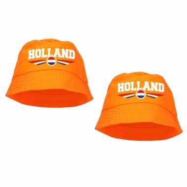 X stuks oranje supporter / koningsdag vissershoedje holland ek/ wk fans