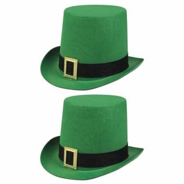 X stuks st patricks day groene verkleed hoed volwassenen