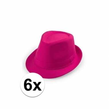 X toppers roze trilby hoedjes