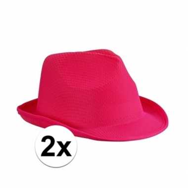 X toppers trilby feesthoed fuchsia volwassenen