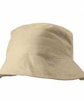 Beige vissershoedje zonnehoedje volwassenen