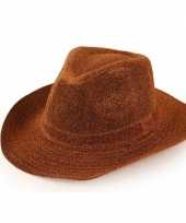 Cowboyhoed koperbruin glitter volwassenen