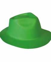 Groene trilby hoed foam verkleedaccessoire volwassenen