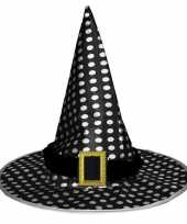 Halloween zwarte heksenhoed stippen volwassenen