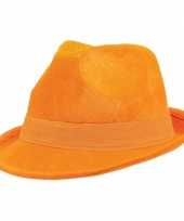 Oranje suede hoed