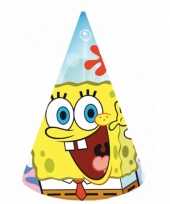 Spongebob thema feesthoedjes 6 stuks