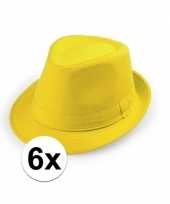 X geel trilby verkleed hoedjes volwassenen