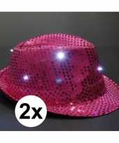 X roze toppers pailletten hoedje led licht