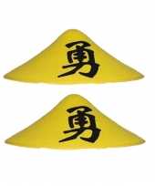 X stuks chinese verkleed hoed geel teken 10271534