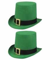 X stuks st patricks day groene verkleed hoed volwassenen 10272262