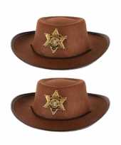 X stuks stoere bruine cowboy hoed kinderen 10295521