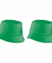 X stuks vissershoedje zonnehoedjes groen volwassenen 10213867