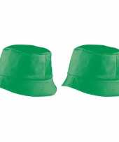 X stuks vissershoedje zonnehoedjes groen volwassenen 10213868