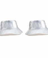 X stuks vissershoedjes zonnehoedjes zilver volwassenen 10213884