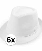 X wit trilby verkleed hoedjes volwassenen