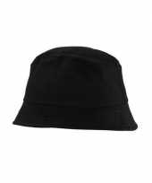 Zwart vissershoedje zonnehoedje volwassenen 10141473